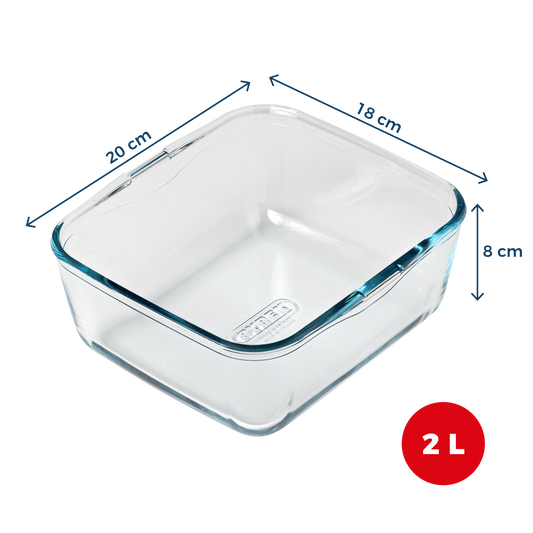Plat airfryer en verre avec poignée amovible