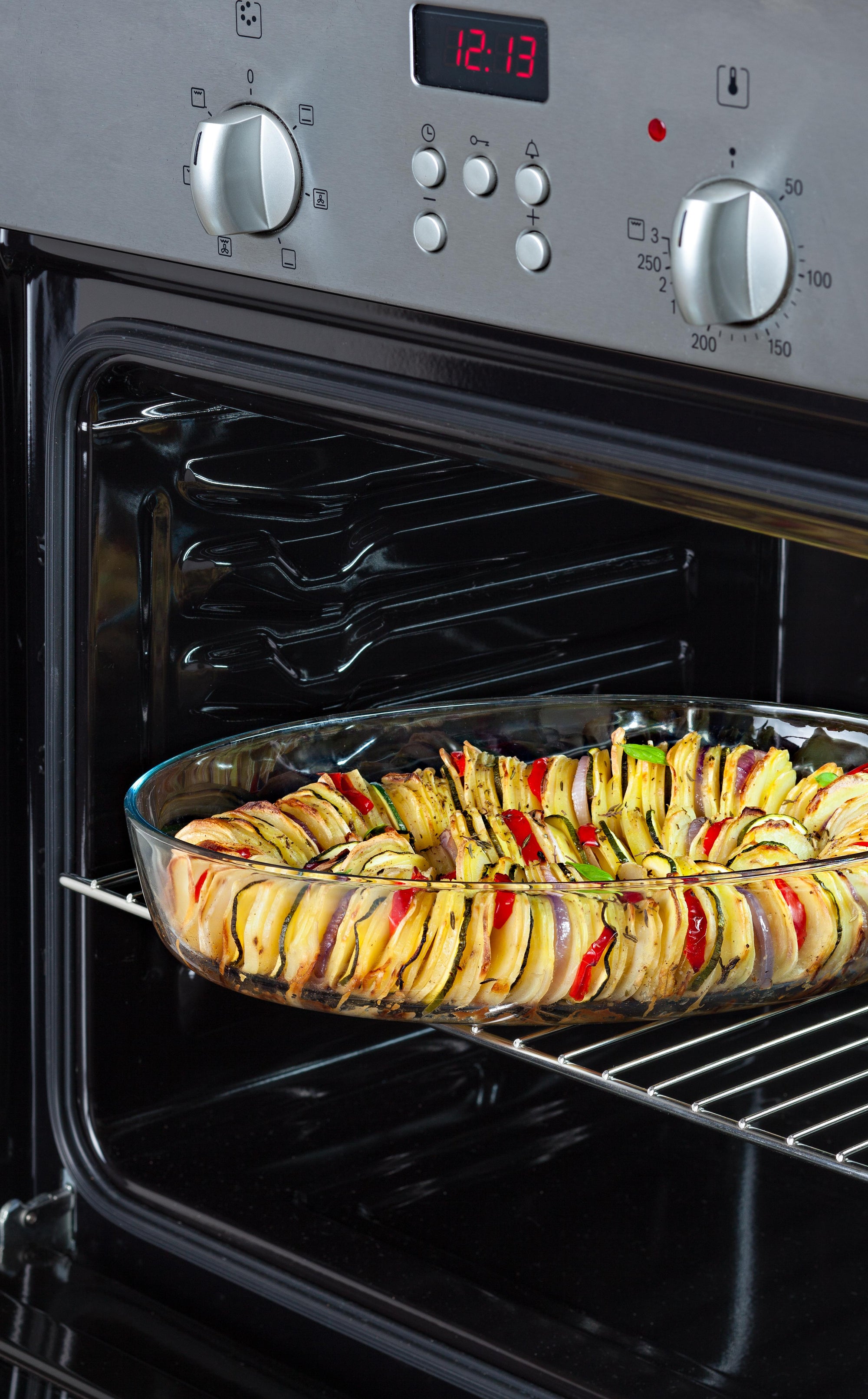 Plat à four familial ovale en verre avec couvercle 4/5 pers - Cook & Store