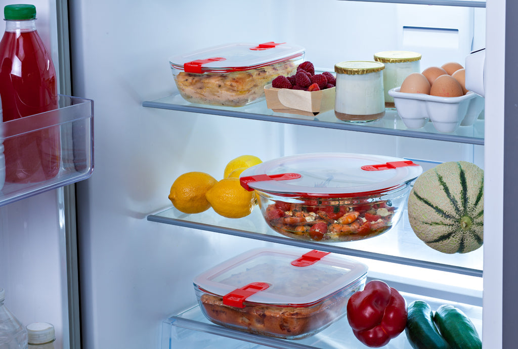 Cook&Heat - Lot de 9 plats de conservation en verre avec couvercle à valves vapeur