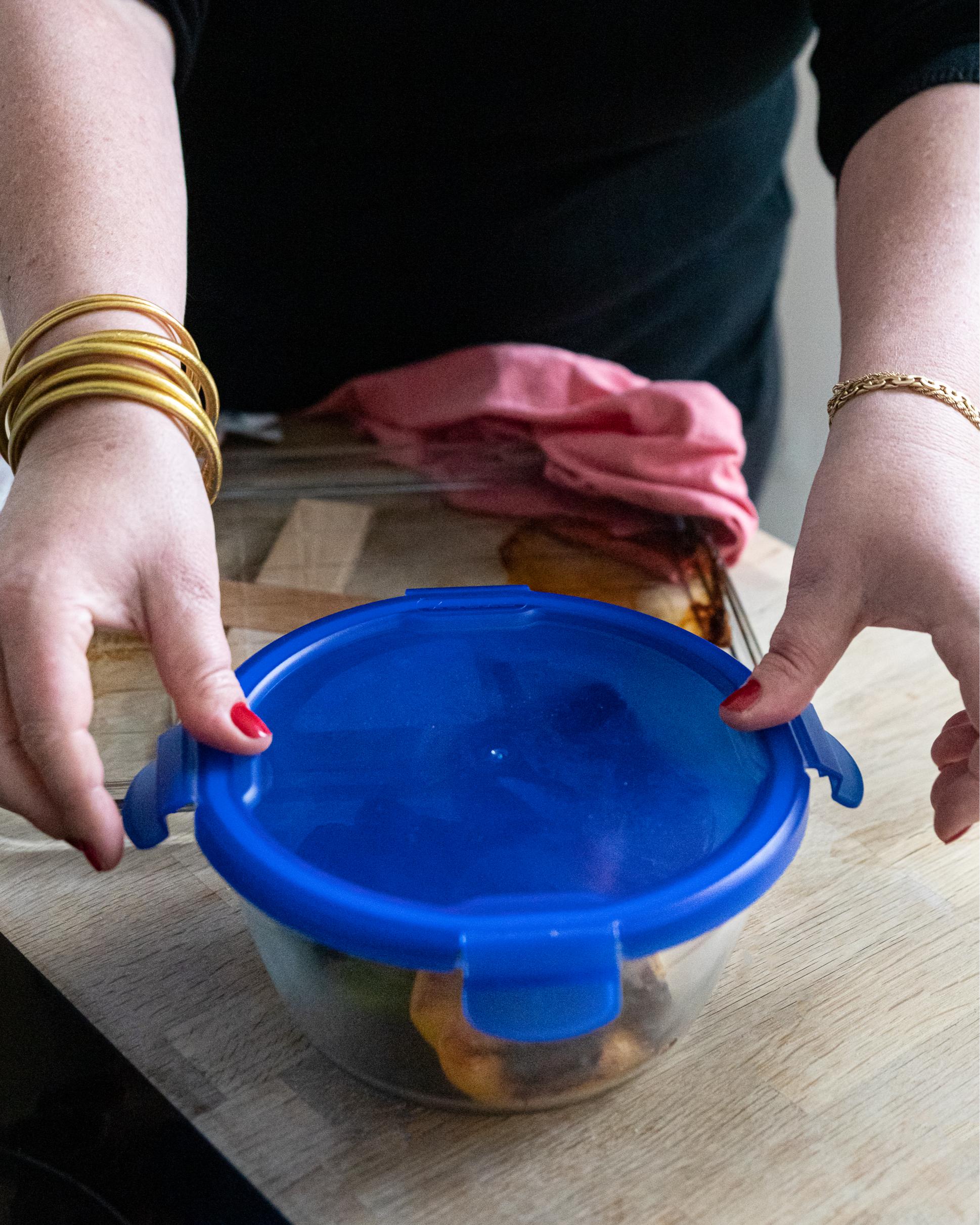 Cook & Go - Lot de 2 plats ronds en verre avec couvercle étanche