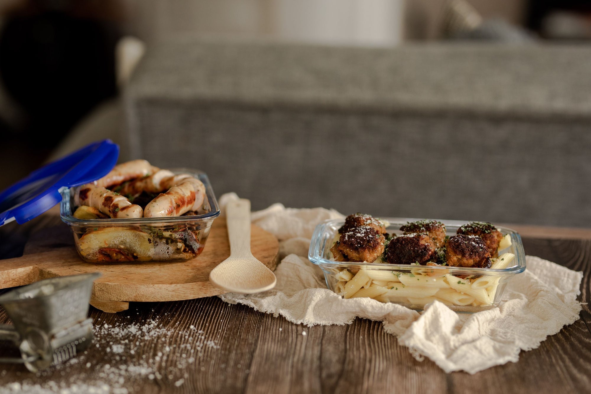 Cook & Go - Plat carré en verre avec couvercle étanche