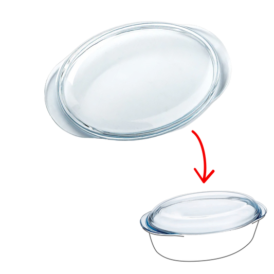 Couvercle rechange - cocotte ovale en verre grand format