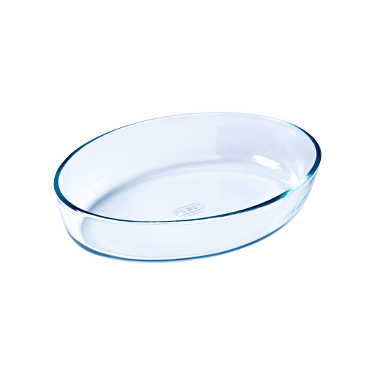 Plat en verre, plat ovale, glass dish, oval glass dish, plat pyrex