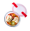 Plat rond en verre avec couvercle à valves vapeur - Cook & Heat
