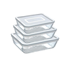 Cook&Freeze - Lot de 3 plats de conservation de différentes tailles en verre rectangulaires avec couvercle