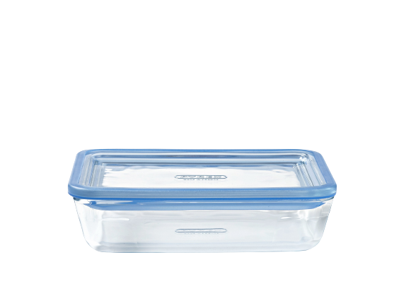 Zero Plastic - Set de 3 boites de conservation avec couvercle en verre rectangulaire