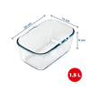 Plat air fryer en verre avec poignée amovible