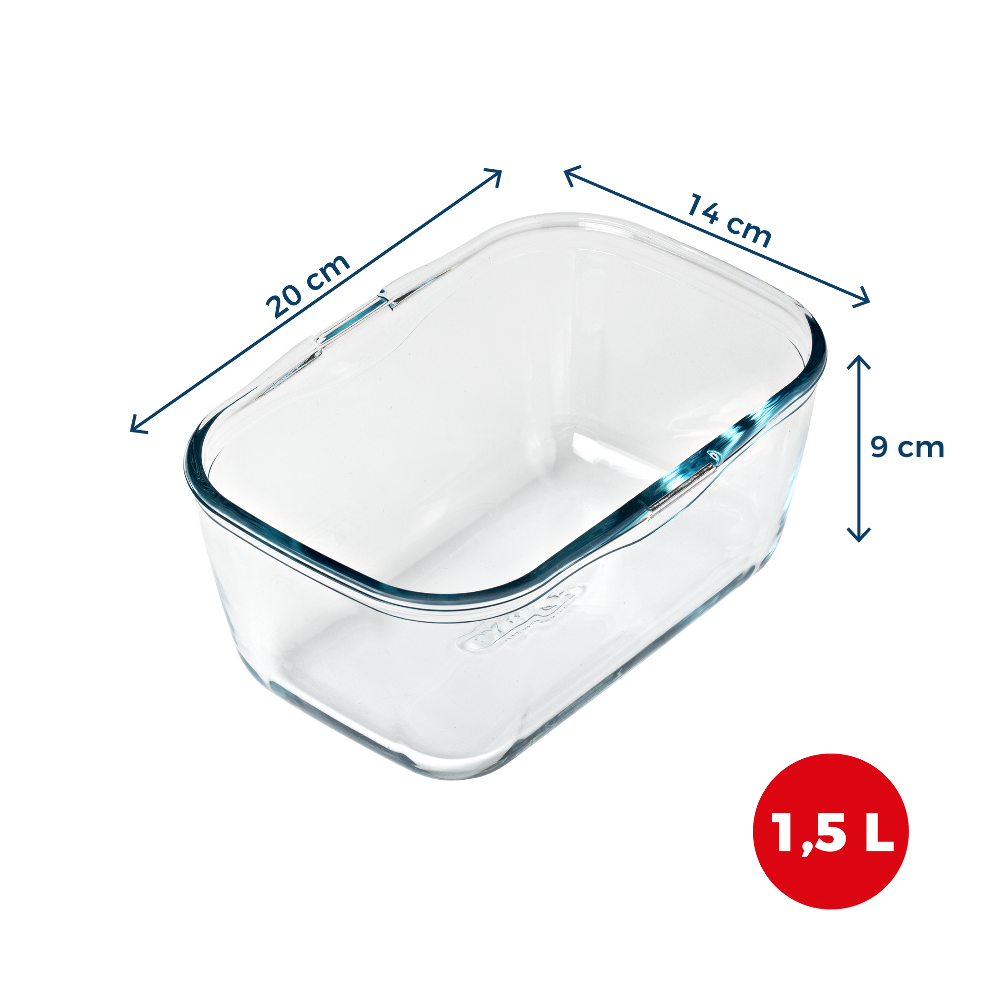 Plat air fryer en verre avec poignée amovible
