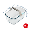 Plat air fryer en verre avec poignée amovible