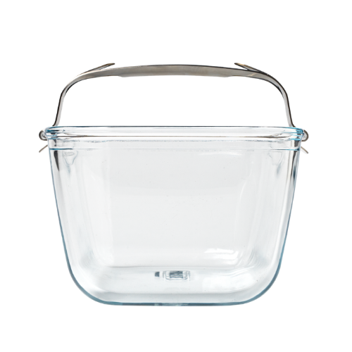 Plat air fryer en verre avec poignée amovible