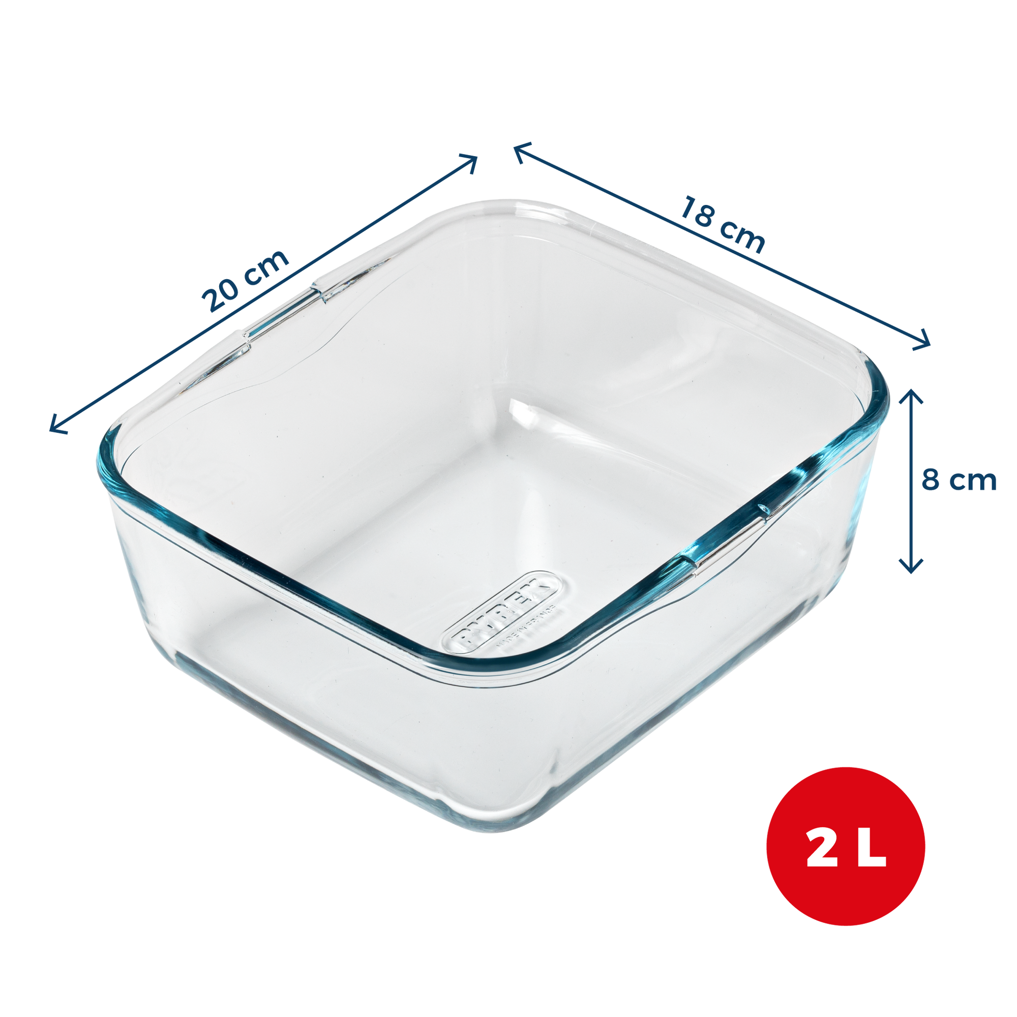 Lot de 2 plats Air Fryer avec poignée verre et métal