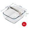 Plat air fryer en verre avec poignée amovible