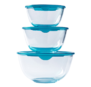 Prep&Store - Lot de 3 jattes en verre avec couvercle