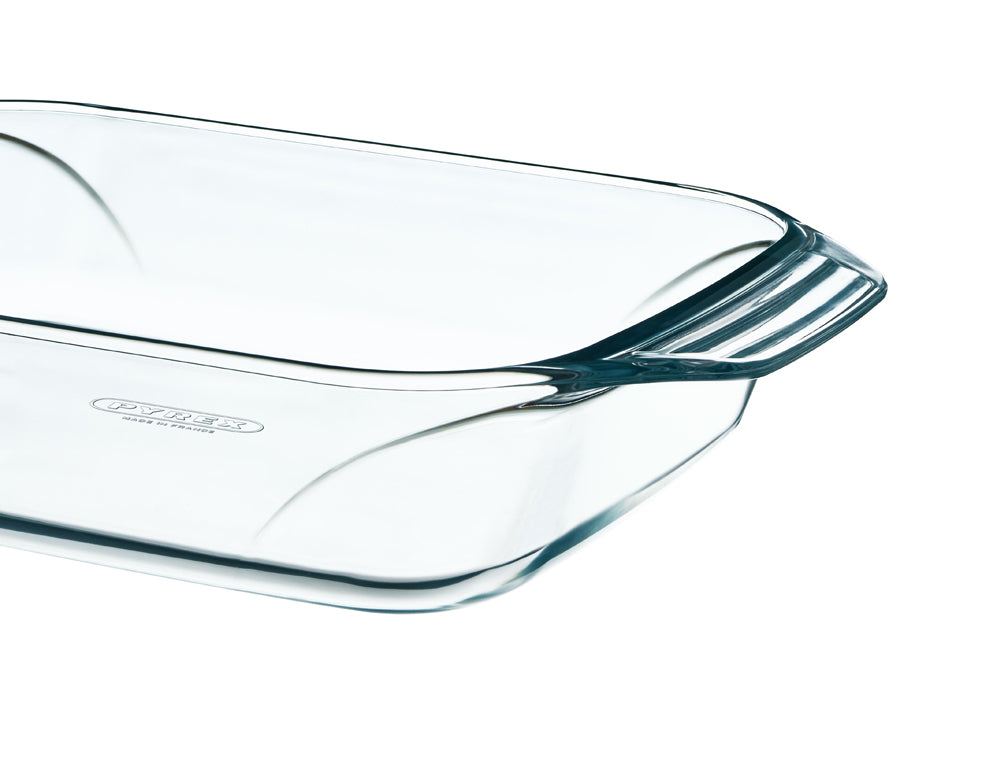 Lot de 4 plats à four rectangulaires en verre avec prise en main facile