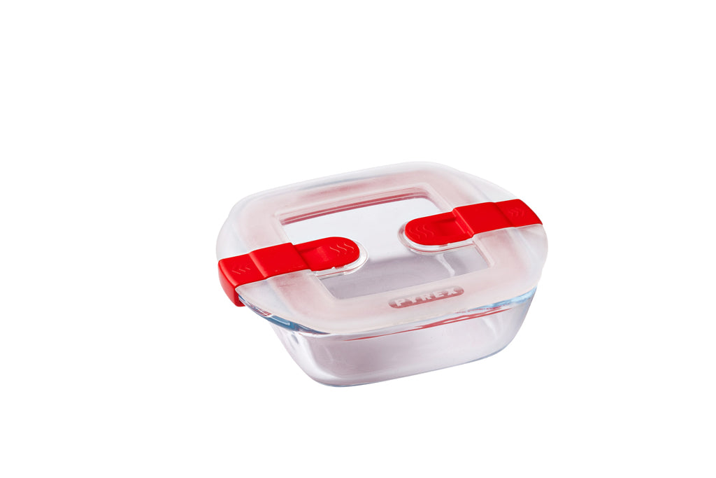 Cook&Heat - Lot de 5 boites de conservation en verre avec couvercle à valves vapeur
