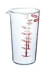 verre doseur, verre mesureur, verre musureur doseur en verre borosilicate pyrex