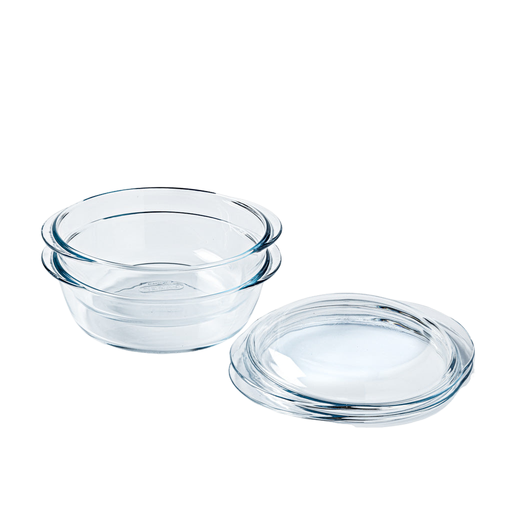 Lot de deux cocottes rondes en verre Pyrex®