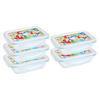 [Edition Limitée] Cook & Go - Lot de 5 Lunch Box rectangulaires en verre avec couvercle hermétique