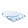 Lot de 2 plats à lasagnes en verre Pyrex®.