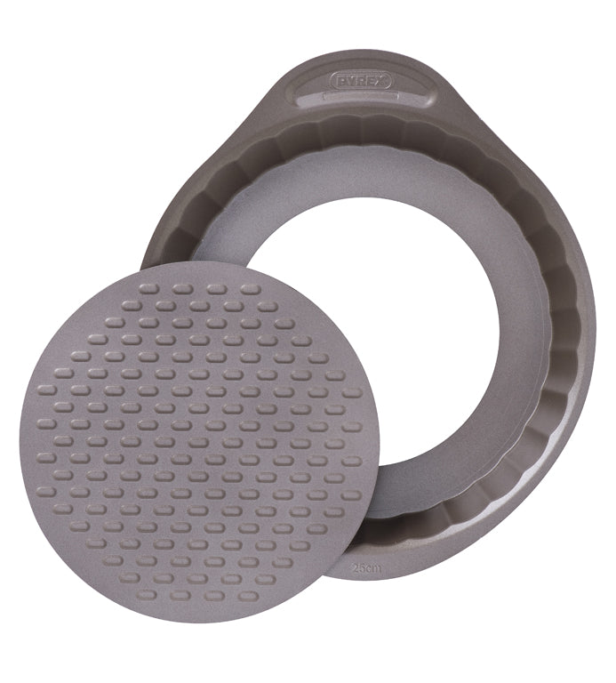 asimetriA- Moule à tarte avec fond amovible en métal avec prise en main facile 25 cm