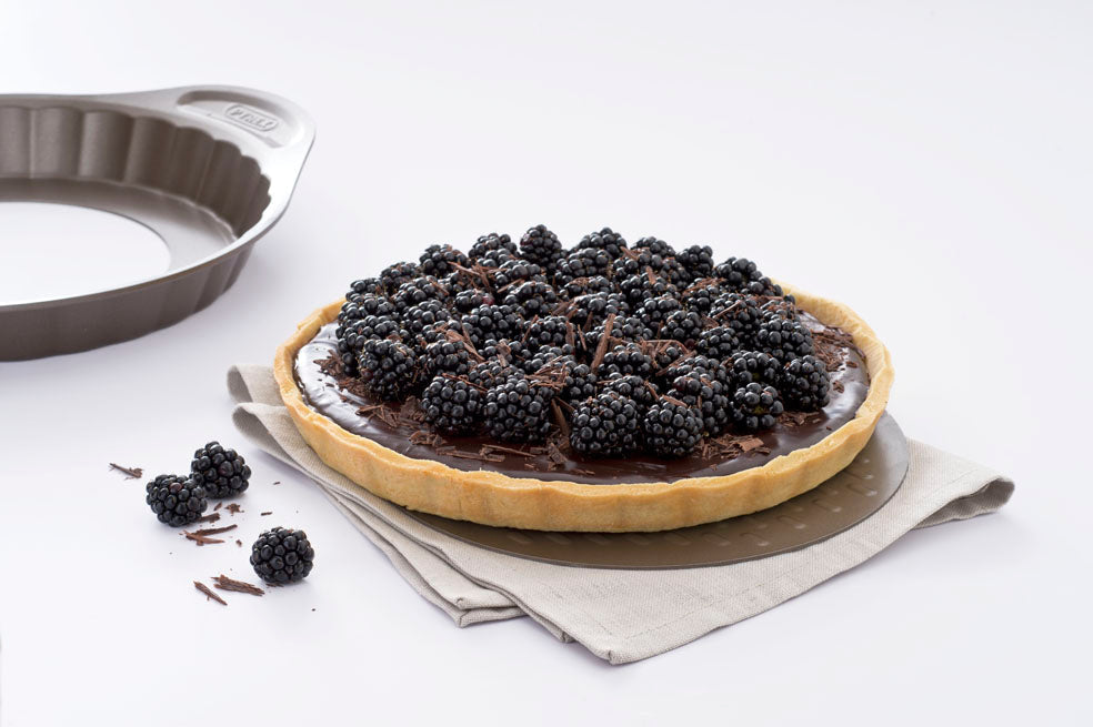 asimetriA- Moule à tarte avec fond amovible en métal avec prise en main facile 25 cm
