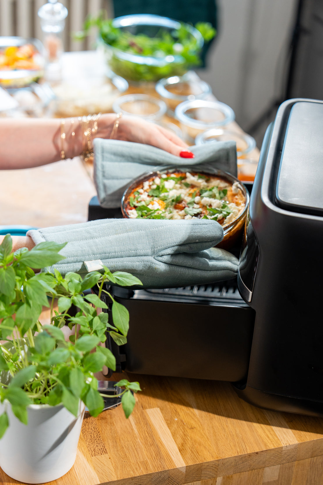 Plat en verre rectangulaire - Compatible "air fryer" (friteuse à air chaud)