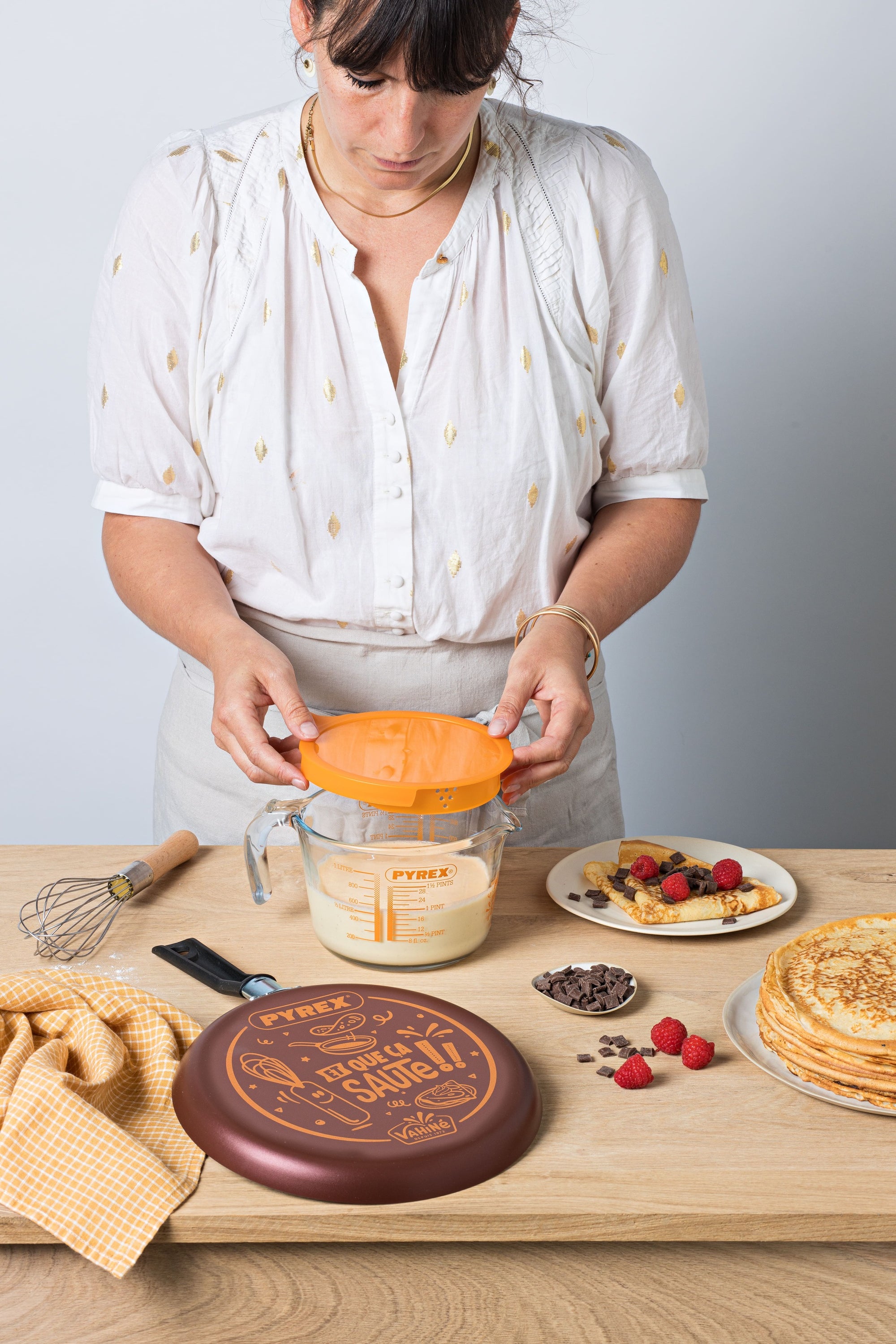 Broc mesureur avec couvercle 1L - Décor Vahiné