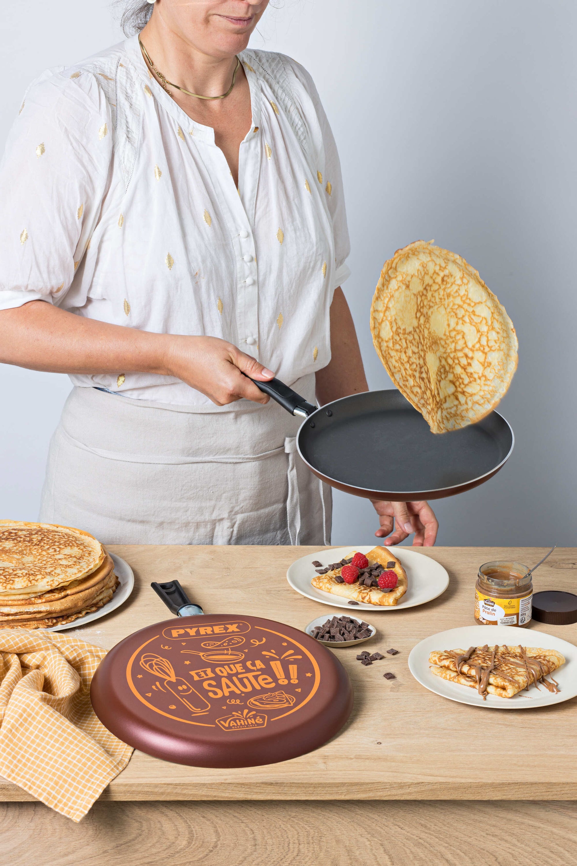 Crêpière Pyrex Festive non-inductive décor Vahiné