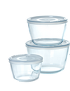 Lot de 3 plats de conservation en verre ronds avec couvercle - Cook & Freeze