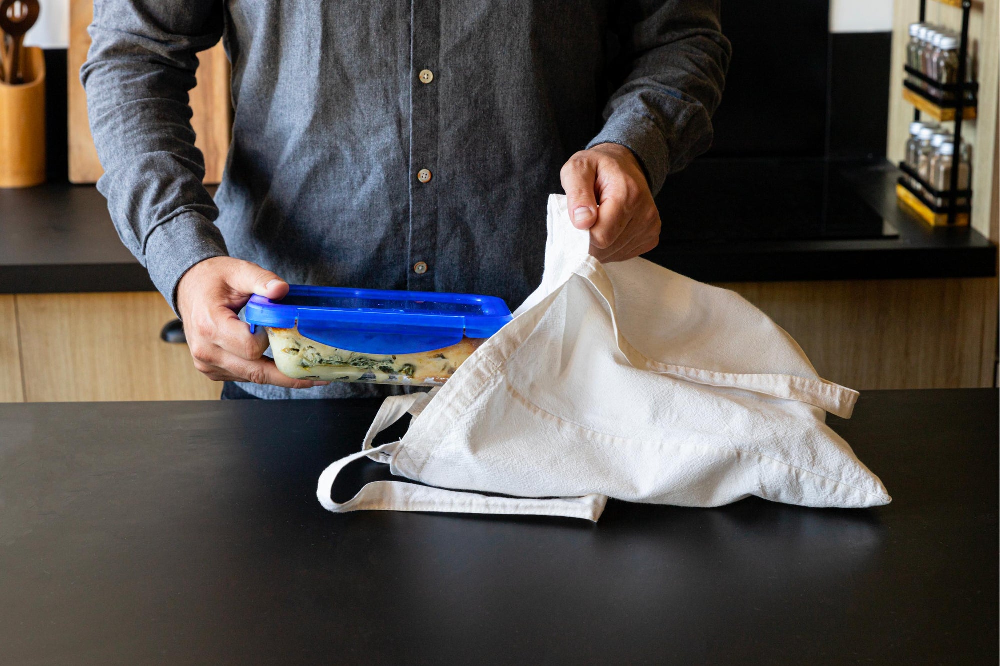 Cook&Go - Boîte de conservation rectangulaire en verre hermétique translucide