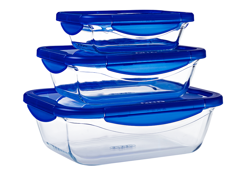 Cook&Go - Couvercle de rechange rectangulaire - Lot gamme 3 couvercles tailles différentes