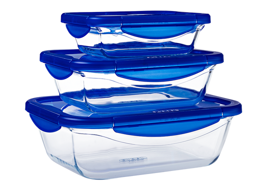 Cook&Go - Couvercle de rechange rectangulaire - Lot gamme 3 couvercles tailles différentes