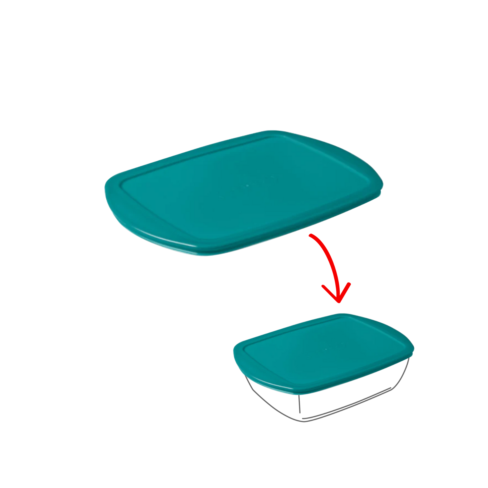 Cook&Store - Couvercle de rechange rectangulaire vert peacock