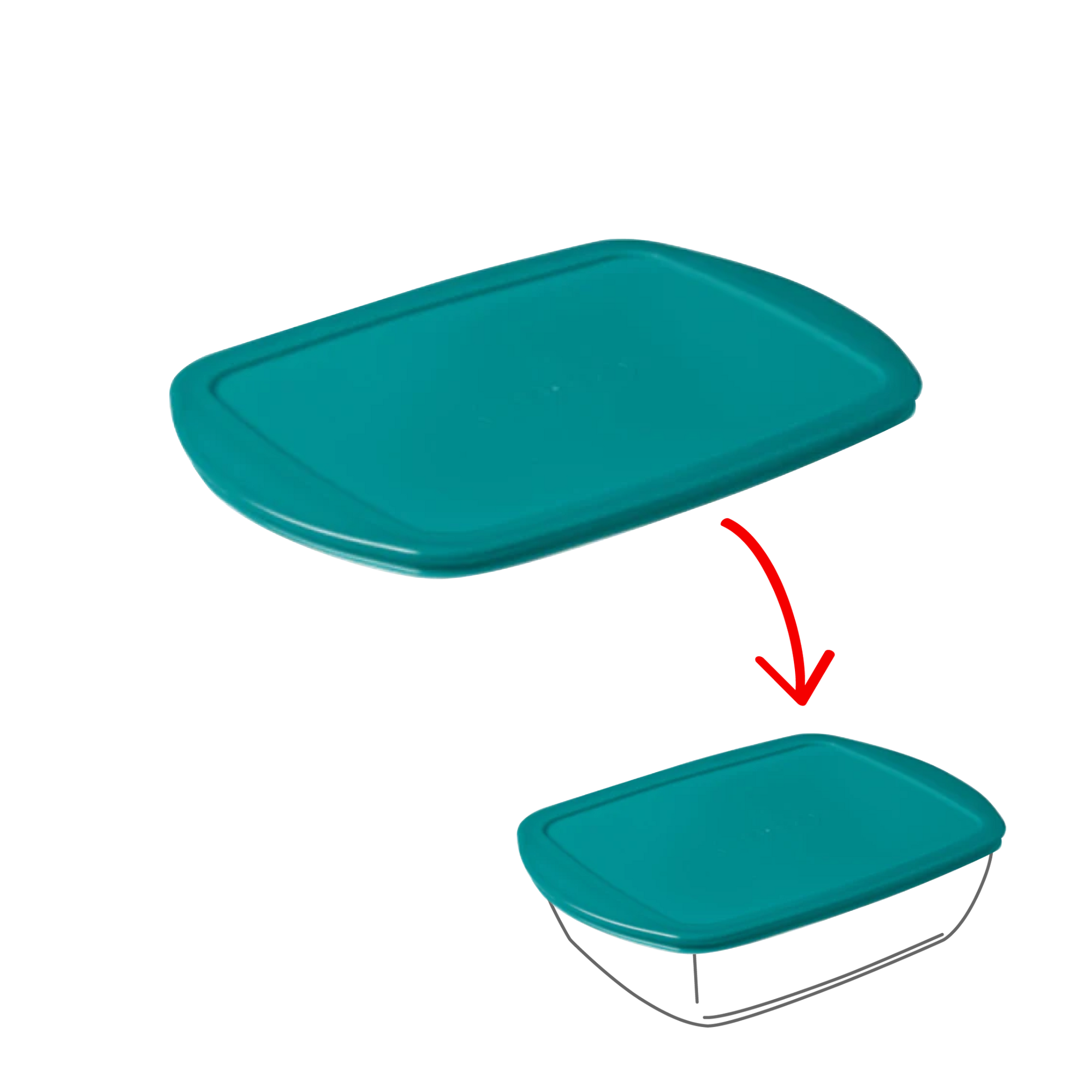 Cook&Store - Couvercle de rechange rectangulaire vert peacock