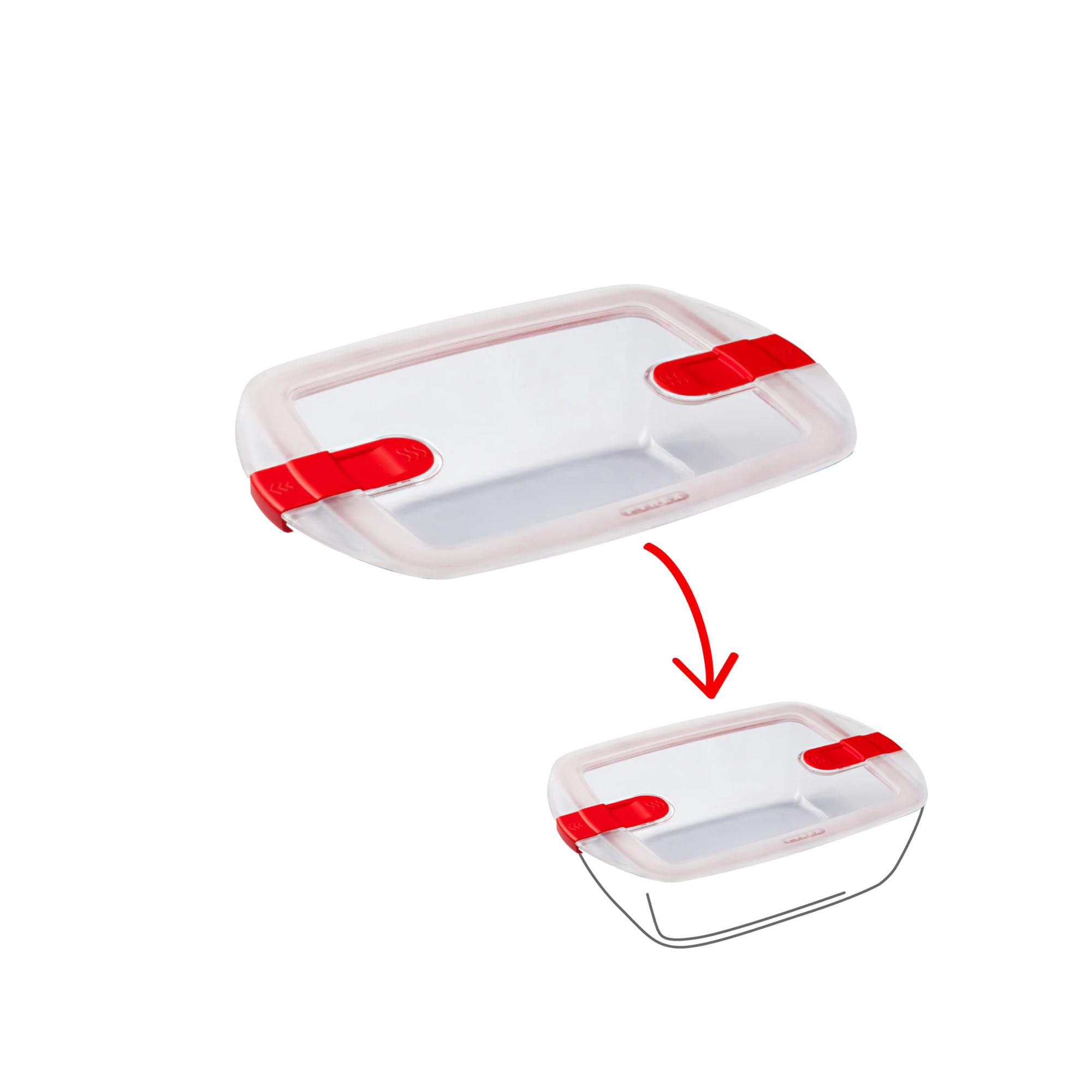 Cook&Heat - Couvercle de rechange rectangulaire avec valves vapeur