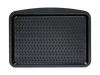 Plaque de cuisson rectangulaire avec revêtement anti-adhésif de couleur noire, vue de haut.