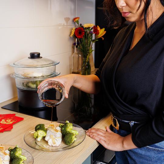 Panier Vapeur à double étage avec couvercle