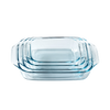 Lot de 4 plats à four rectangulaires en verre avec prise en main facile