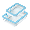 Lot de 2 boites de conservation rectangulaire avec couvercle en verre - Vision