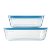 Lot de 2 boites de conservation rectangulaire avec couvercle en verre - Vision