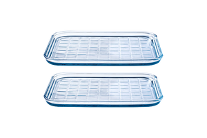 Lot de 2 plaques de cuisson multi usage en verre - Bake & Enjoy