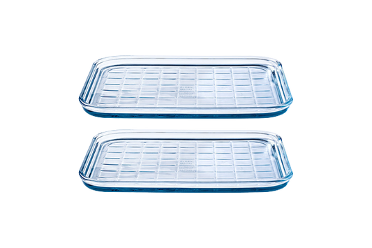 Lot de 2 plaques de cuisson multi usage en verre - Bake & Enjoy