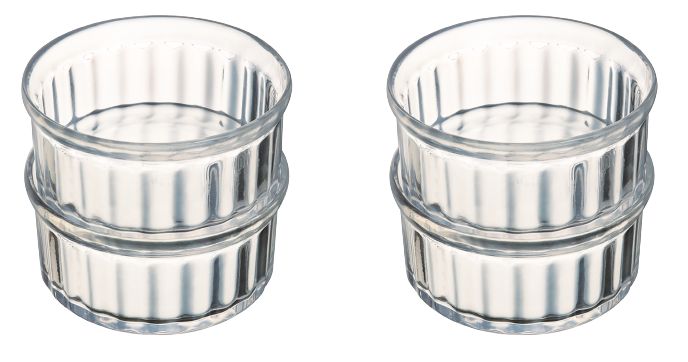 lot de 4 ramequins en verre, verre borosilicate pyrex, ramekins