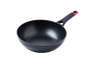 Wok de couleur noire Pyrex® en aluminium avec un revêtement anti-adhésif.