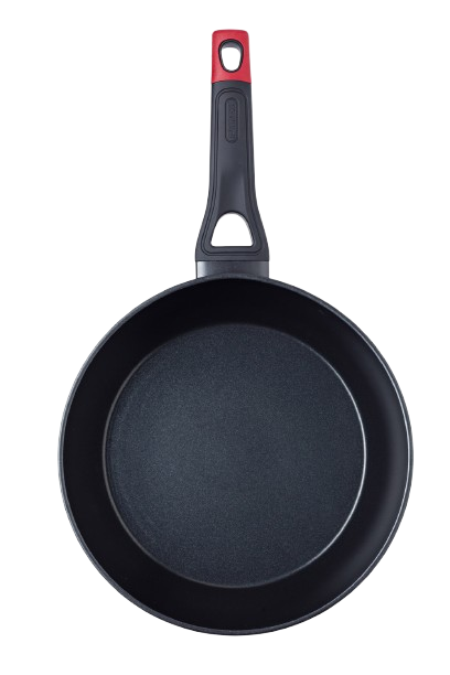 Poêle profonde de couleur noire Pyrex®  vue de haut en aluminium avec un revêtement anti-adhésif.