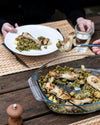 Plat à four ovale en verre avec larges poignées