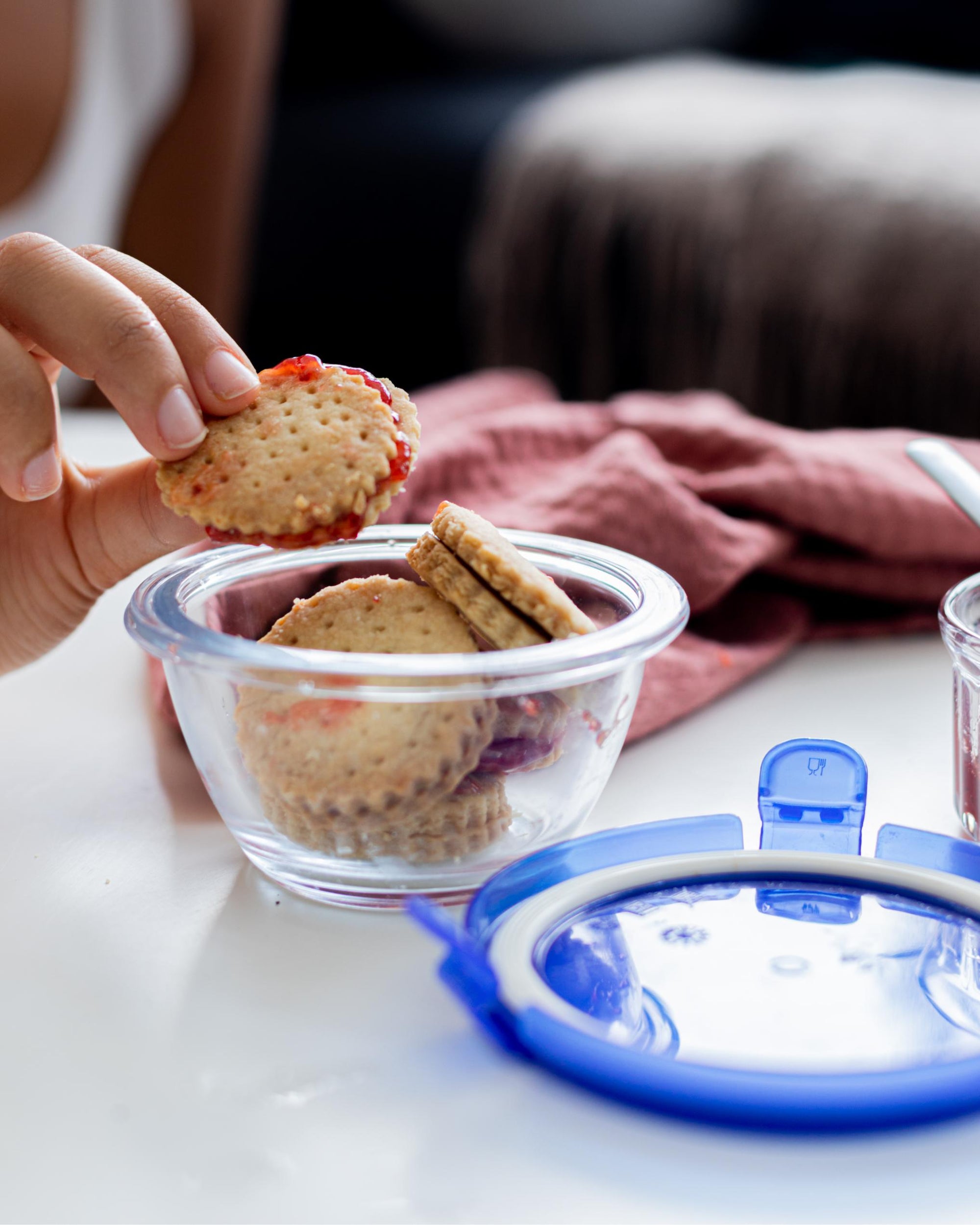 Lot de 5 pots de conservation bébé en verre avec couvercle étanche bleu - My First Pyrex+