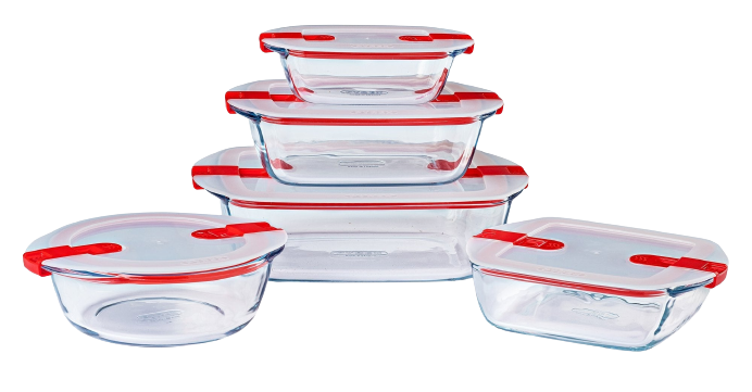 Set de boites de conservation, couvercle compatible microonde, lunch box en verre, boite de conservation en verre, boite avec couvercle