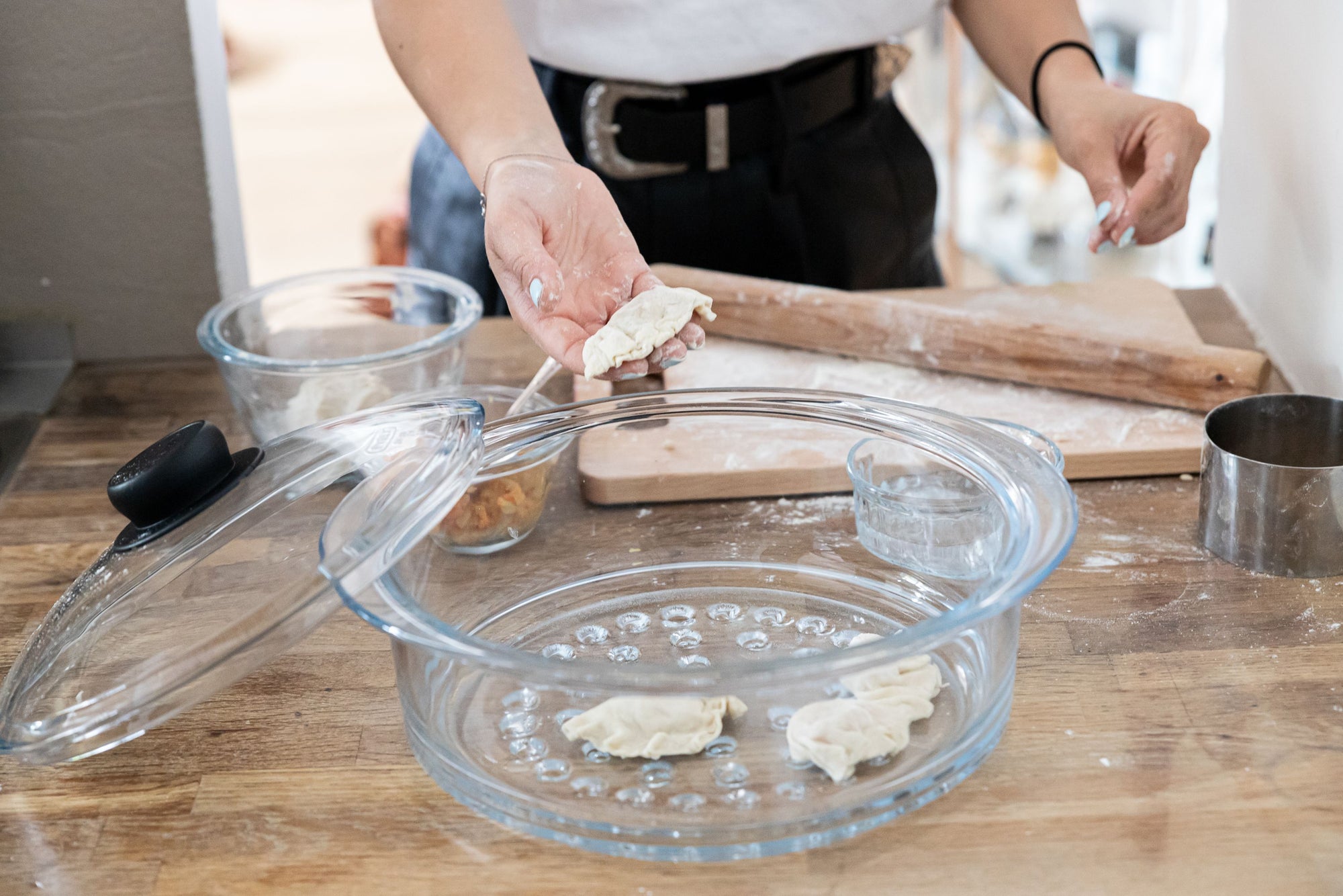 Panier vapeur en verre