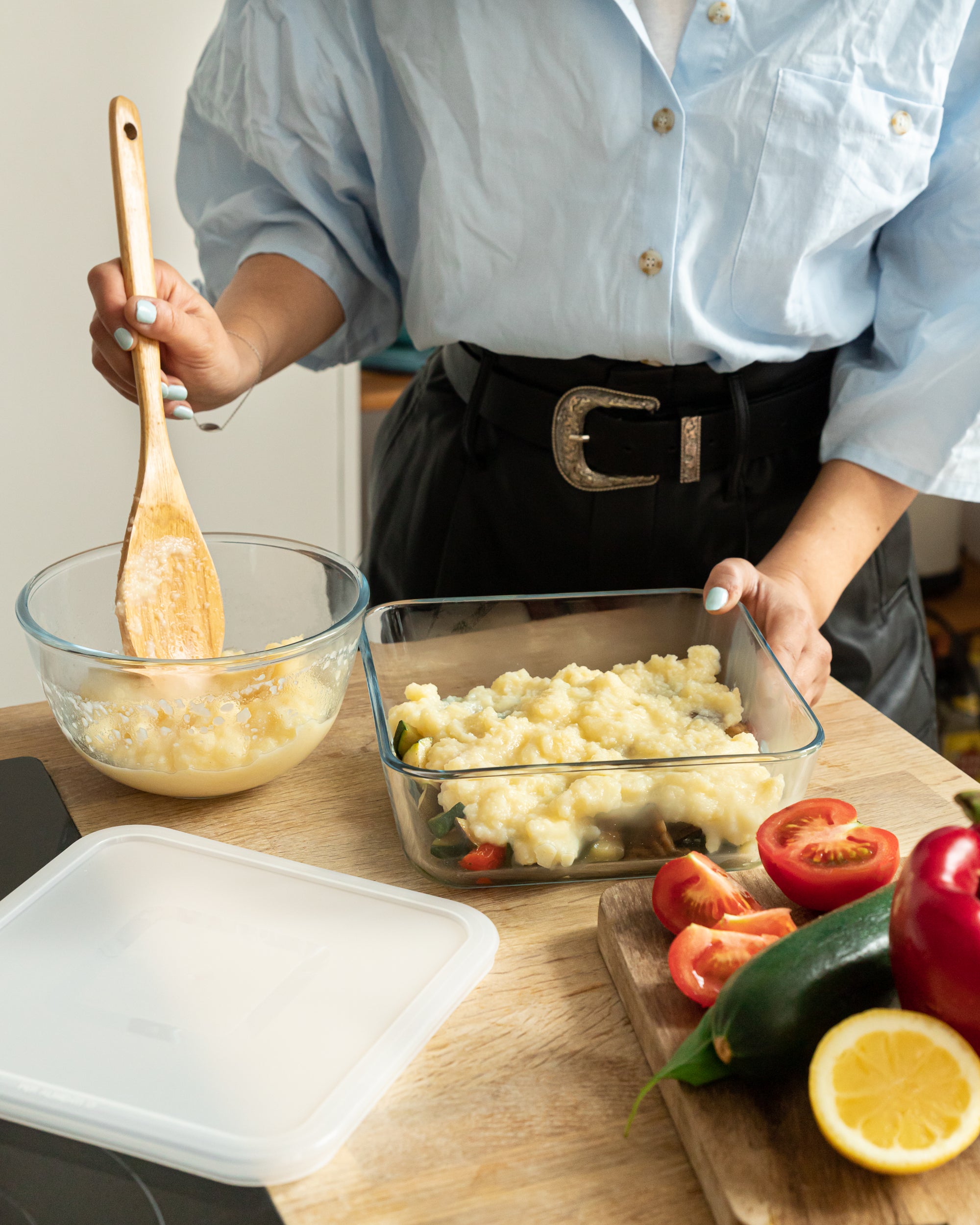 Cook & Freeze - Plat carré avec couvercle spécial congélation compatible "air fryer" (friteuse à air chaud)